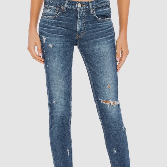 Moussy Vintage Glendale Mid Rise Distressed Cropped Jeans - Picture 4 of 14
